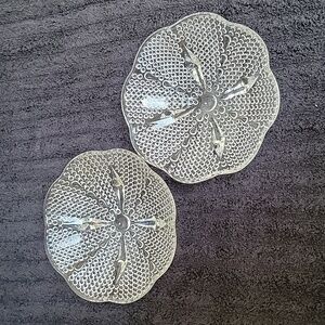 Vintage Clear Pressed Glass Decorative Candy Dish